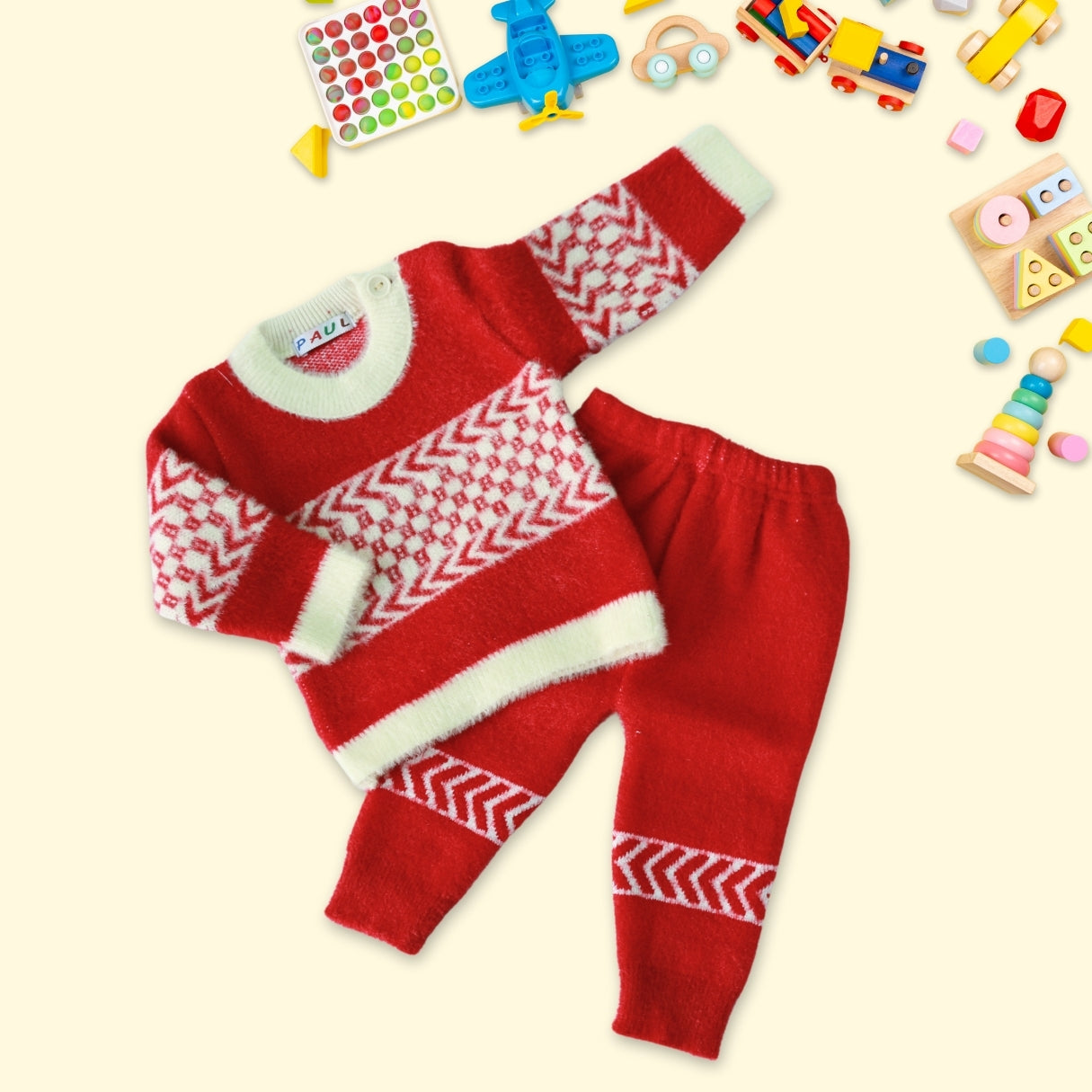 Striped Fur Pajama Set