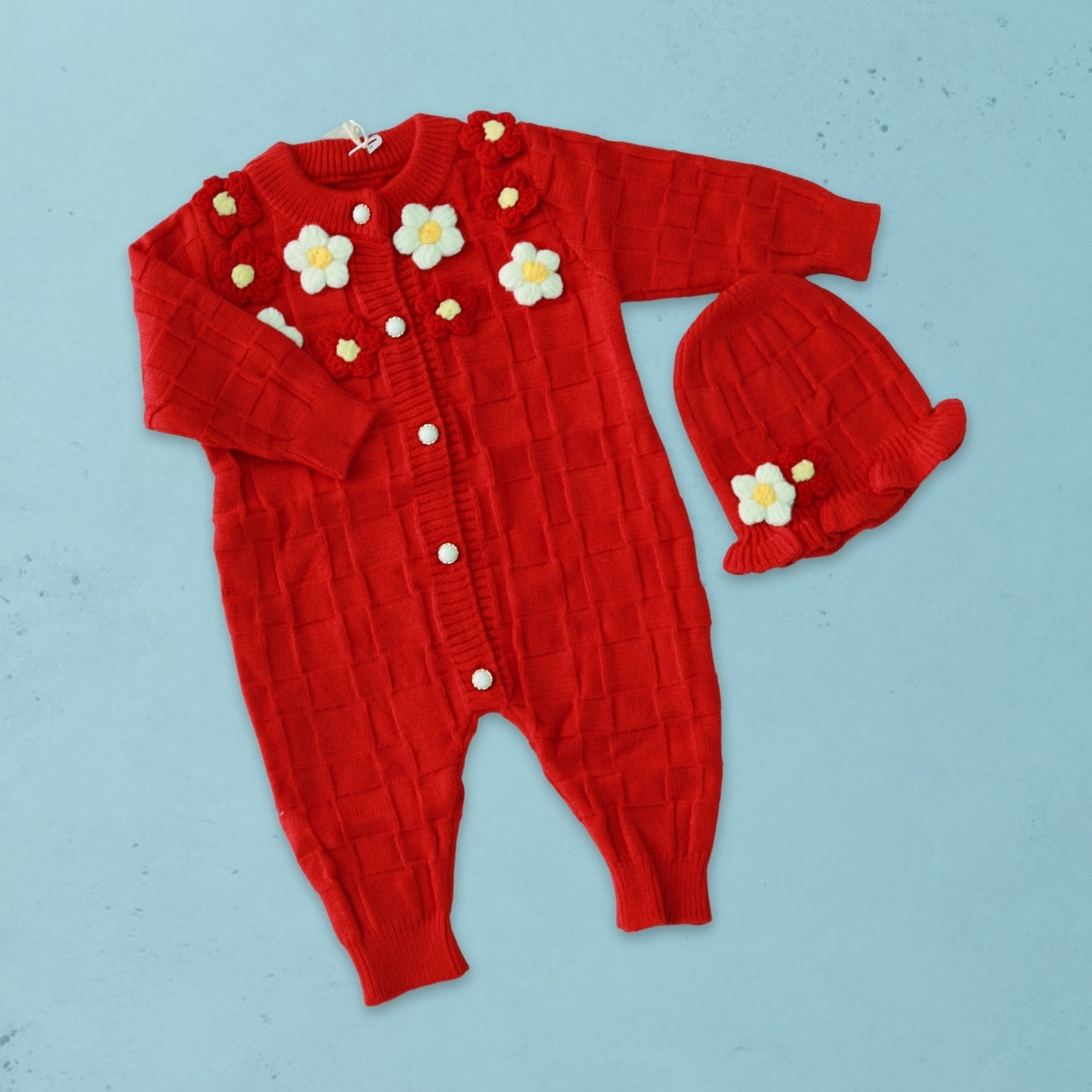 Daisy Baby Knit Romper