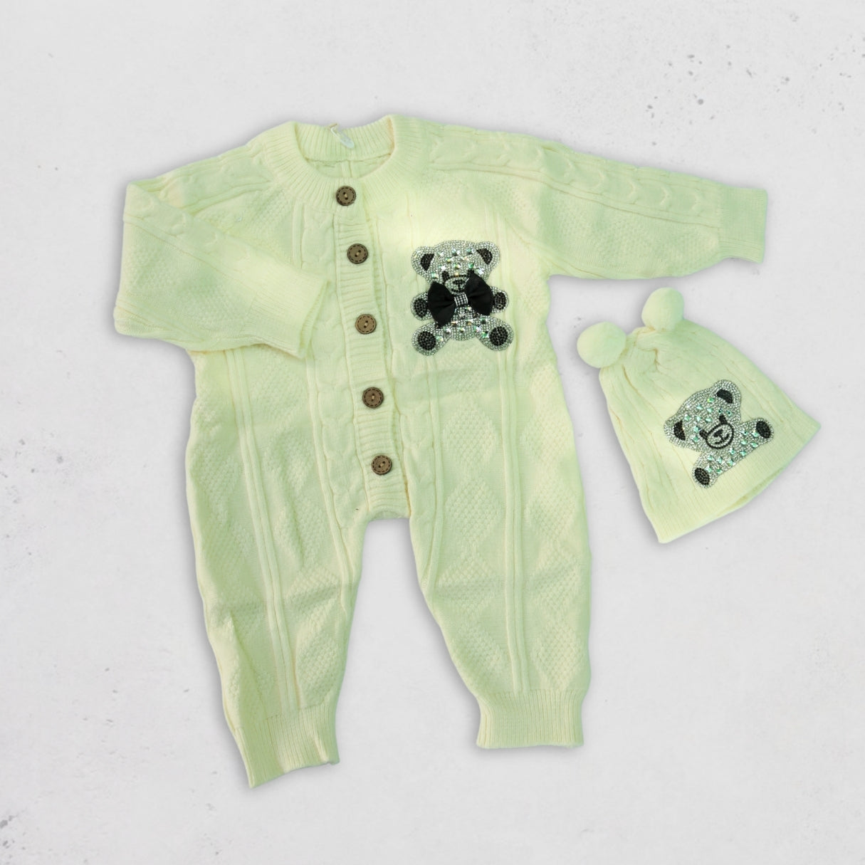 Rhinestone bear romper