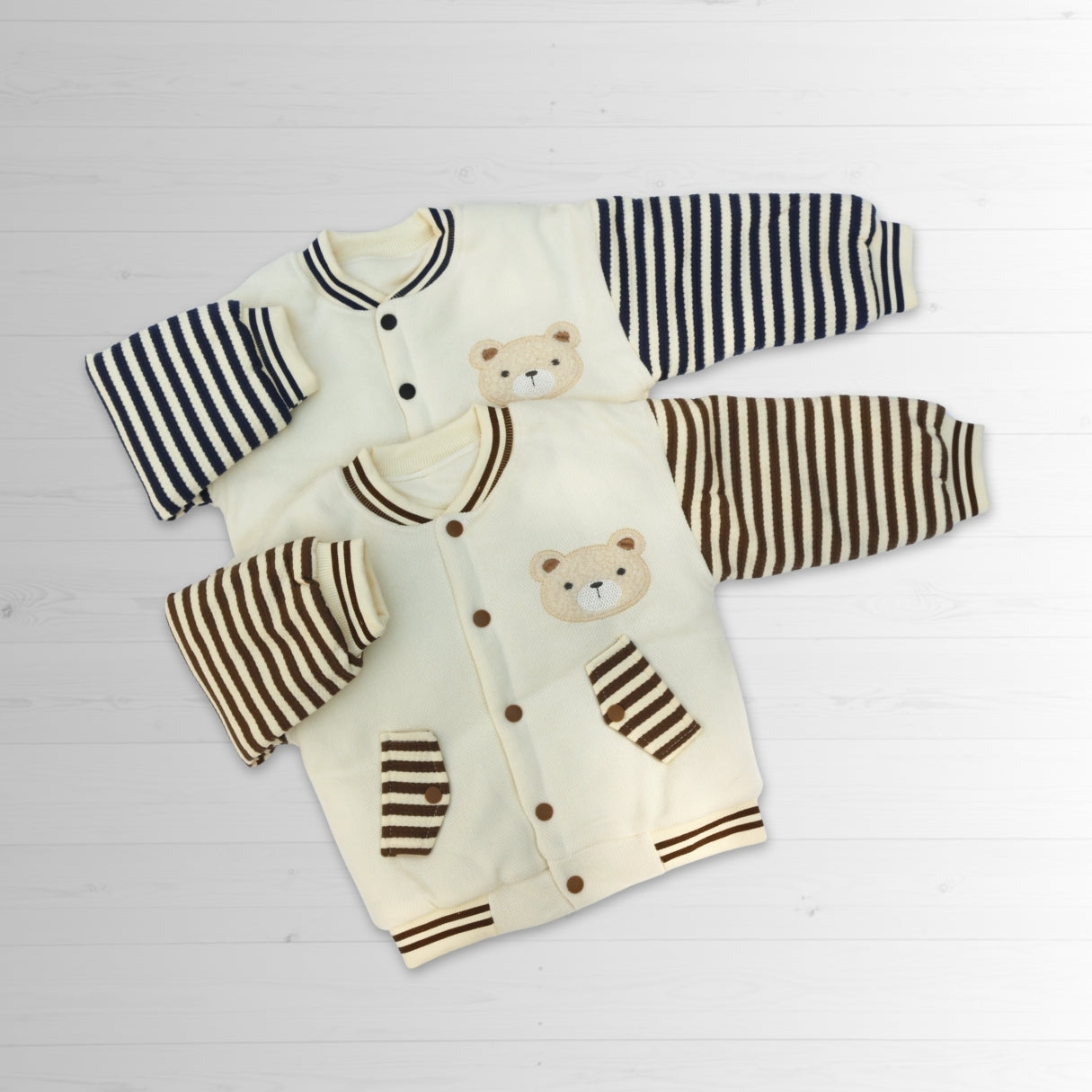 Striped Bear Winter Pajama Set