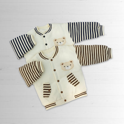 Striped Bear Winter Pajama Set