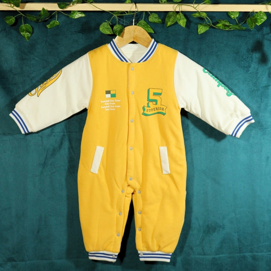 Varsity Jacket Style Baby Romper